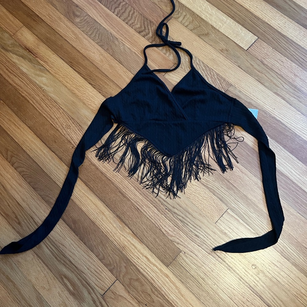 Fringed halter top